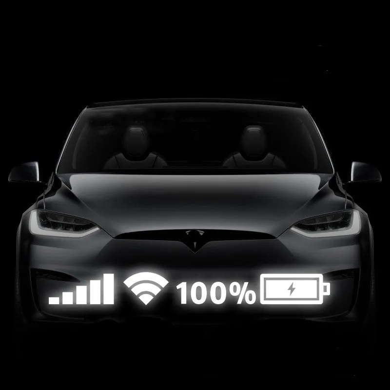

2022 Personality WIFI Signal Cell Phone Power Indicator Sticker Creative Rear Window Window Reflector Stickers Car Accessories