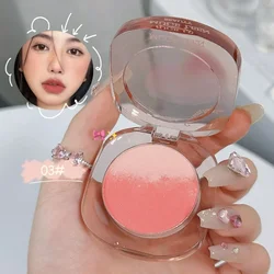 Peach Pink Matte Cheek Tint Blush - Silky Smooth Long - Lasting Facial Brightener Rouge Powder Palette (A - 03 Raspberry color)