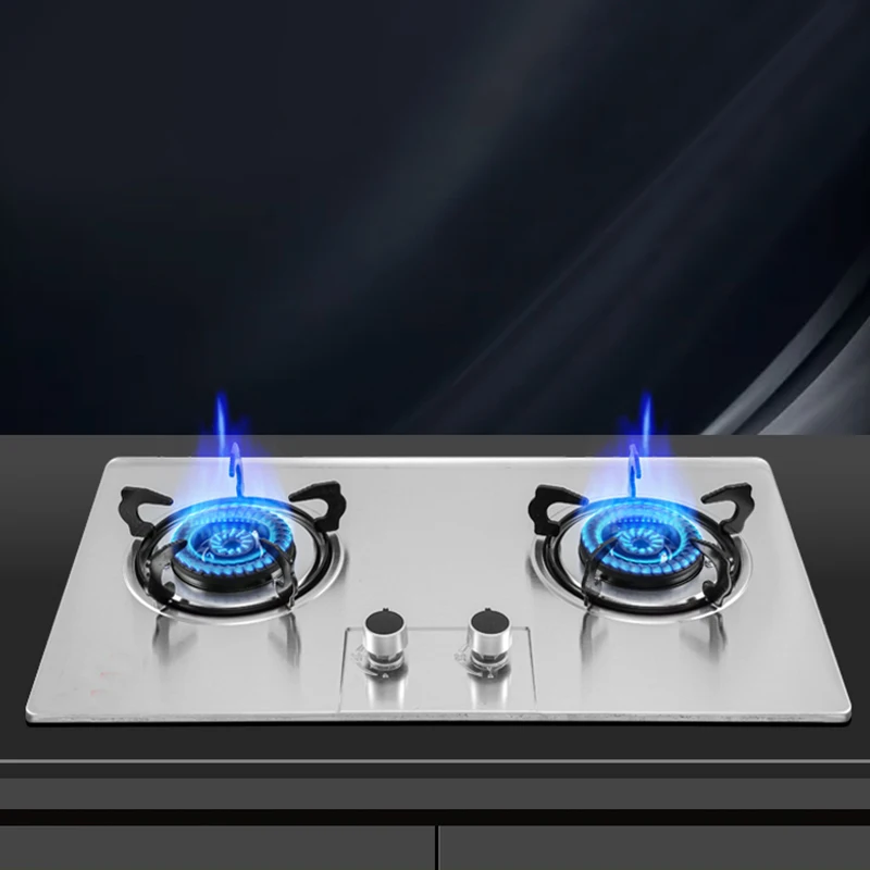 Płyta kuchenna gazowa 2 palniki Podwójna kuchenka 4,8 kW Wbudowana kuchenka LNG/LPG do użytku domowego Płyta gazowa podwójnego zastosowania Płyta gazowa Kuchenka gazowa