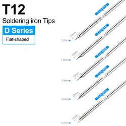 T12 D Series Flat Shaped Soldering Iron Tips T12-D08 D12 D16 D24 DL32 D4 D52 for Hakko FX951 FX950 FM203 Station Kits
