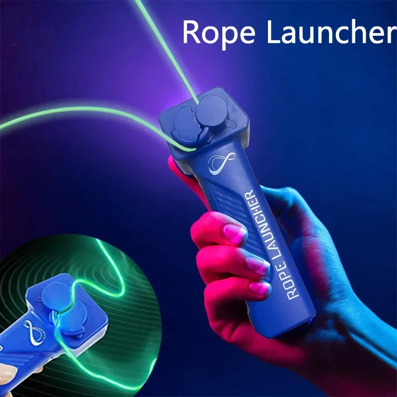 Lanzador de Cuerda de Cuerda, Lazo de Bucle Que Brilla en la Oscuridad, Tirador de Cuerda de Mano, niños para Vacaciones (Dark Blue Lanzador de Cuerda de Cuerda, Lazo de Bucle Que Brilla en la Oscuridad, Tirador de Cuerda de Mano, niños para Vacaciones (Dark Blue