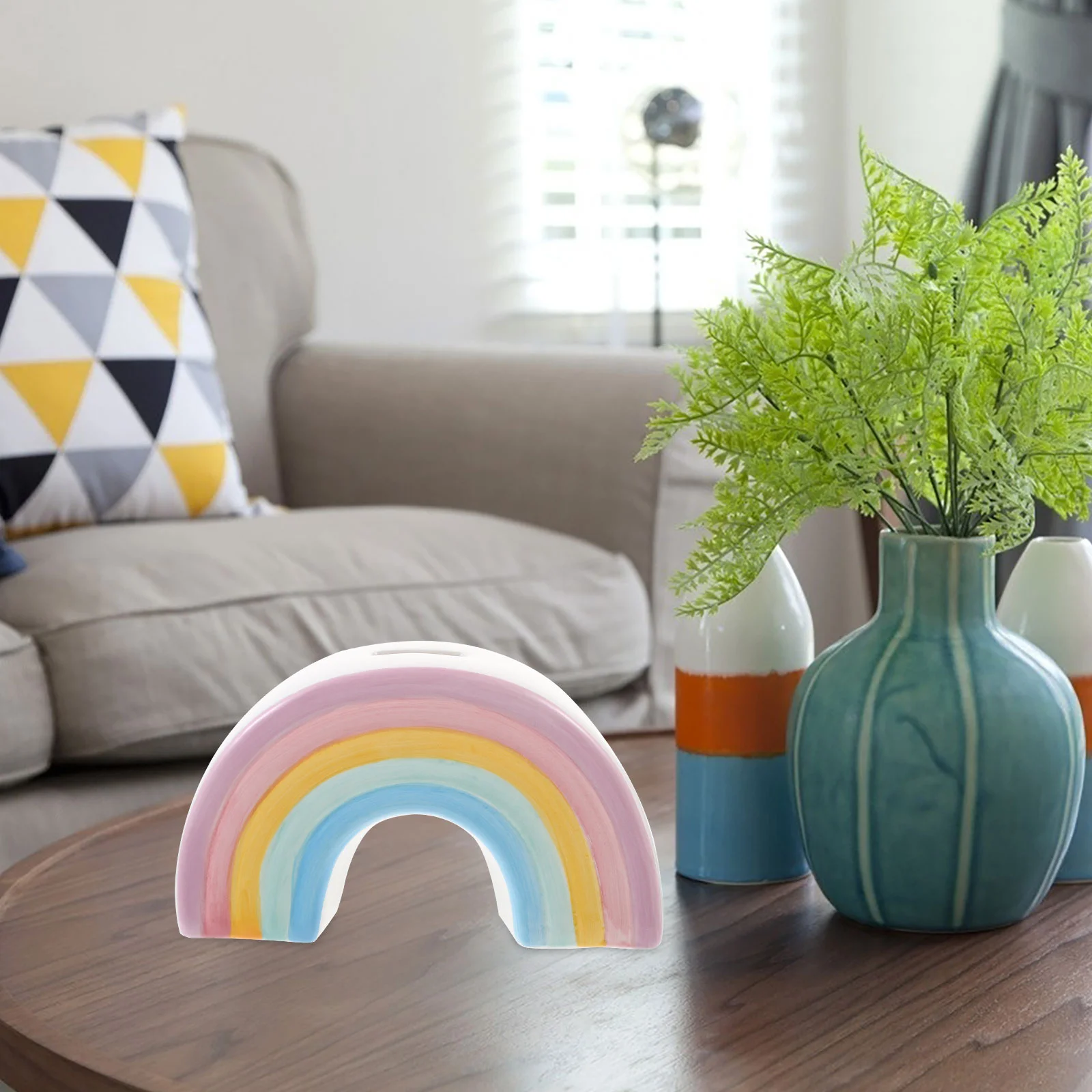 Rainbow Saving Pot Money Ornament Piggy Bank Desktop Toys Cartoon Coin Container Child 2