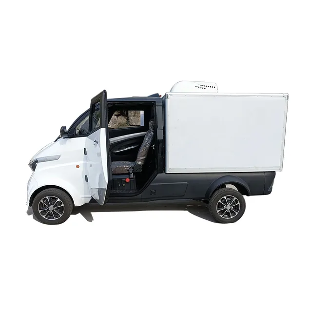 High Performance 3 Seat Mini Dual Cabin Electric Pickup Truck with Dedicated Transport Box Minivan New