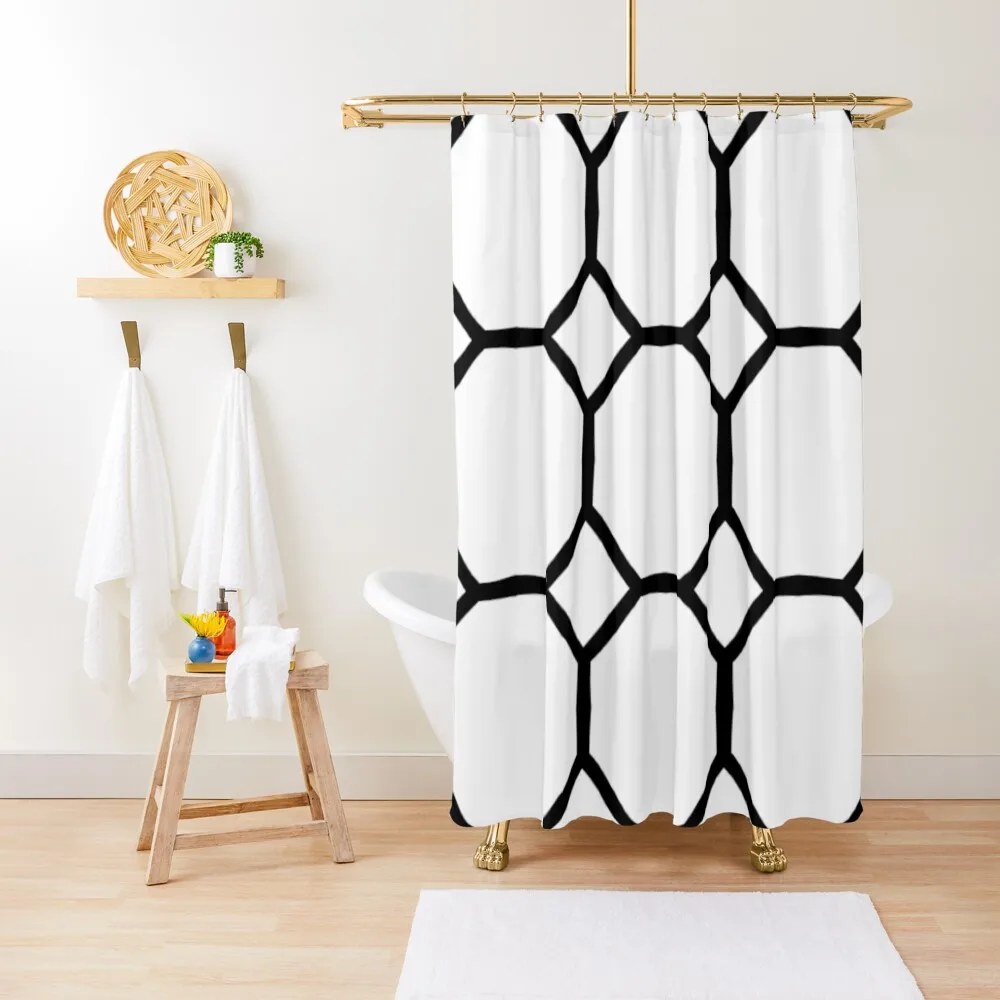 

Black and White Honeycomb Pattern Shower Curtain Bathroom Showers For Bathrooms With Beautiful Designs Curtain