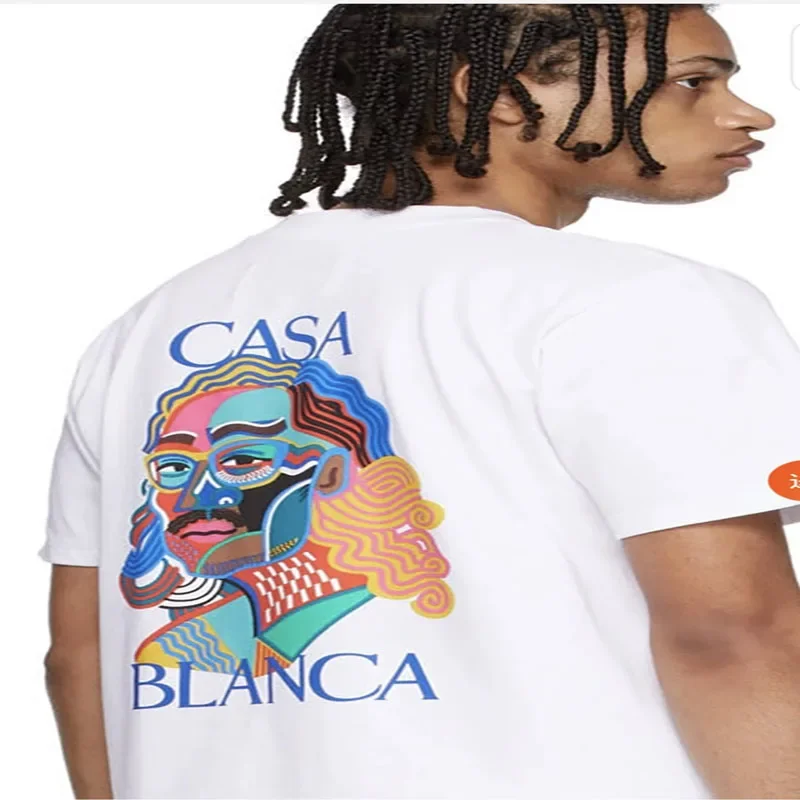 

Colorful Portrait of Court Man Print Tennis Club Casablanca T Shirt Men Women High Quality Casual Oversized Short Sleeve