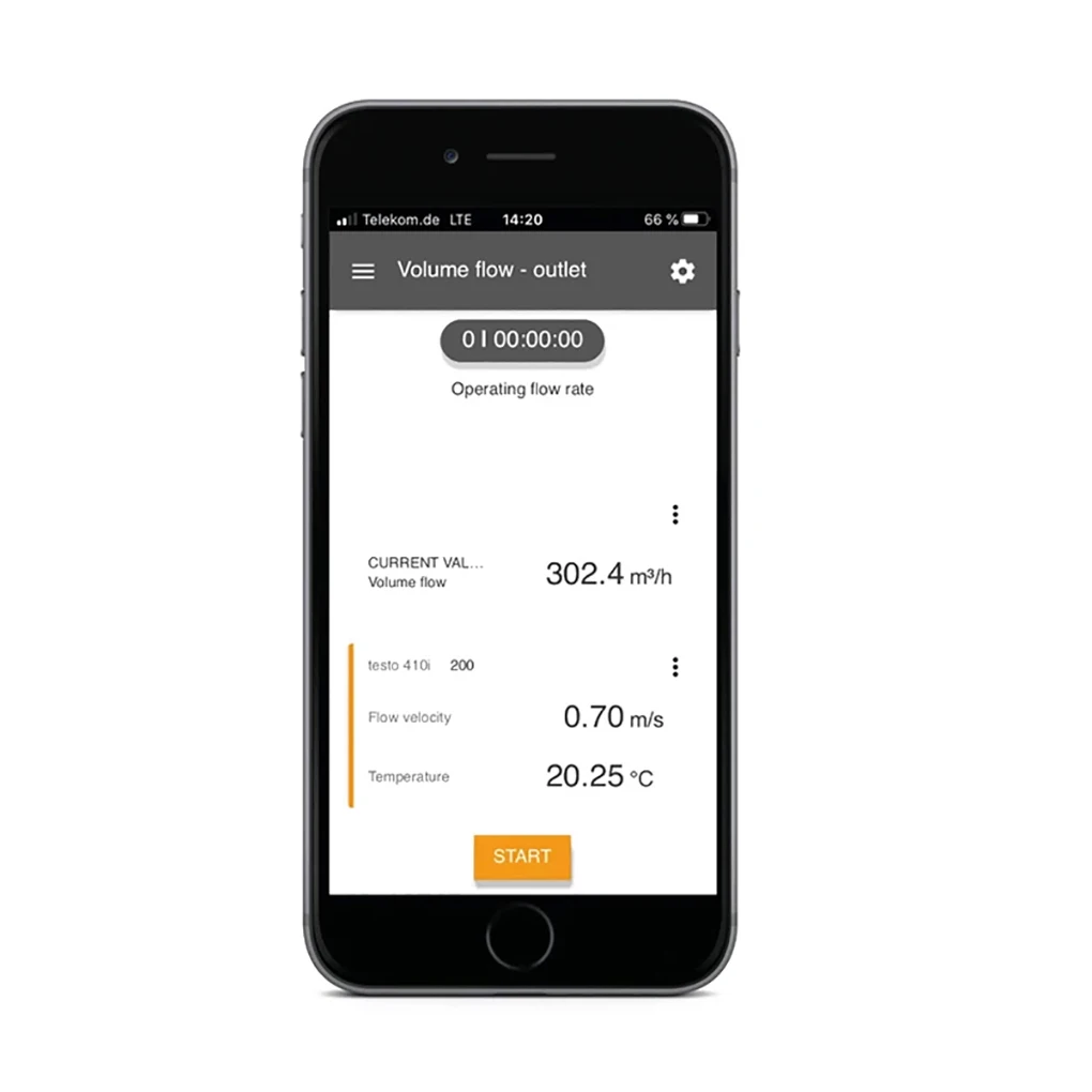 Testo 410i Wireless Vane Anemometer with Smartphone Operation Handheld Mini Anem