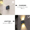 XFLAMPER Warm White 4LED Solar Lights Outdoor for Garden Up and Down IP65 Waterproof Wall Lamps for Home Yard Decoration (2PCS) 2