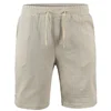 Men's Cotton Linen Short Pants Lightweight Hawaiian Summer Shorts Men Breathable Solid Color Casual Short Trousers 4