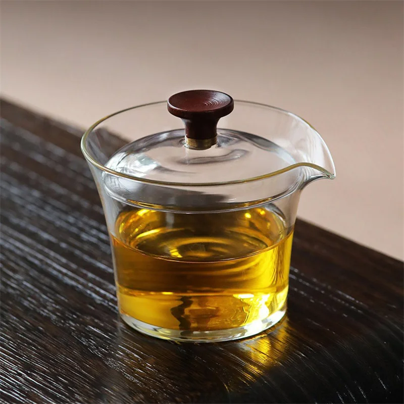 Japanese Style Heat-resistant Glass Gaiwan Puer Tea Cup and Lid Tea Bowl Chawan Chahai Kung Fu Set Accessories