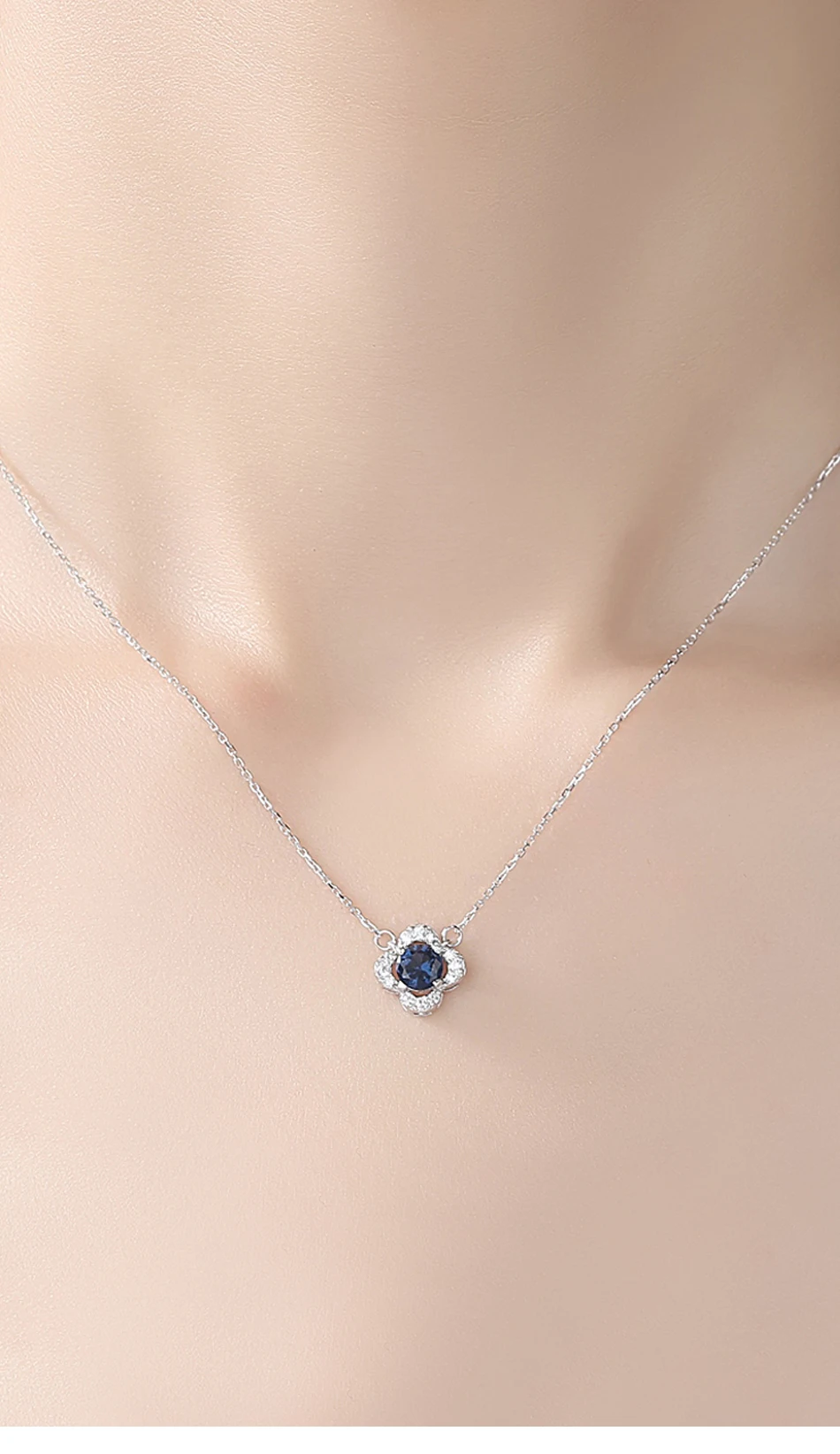 Flocon de neige véritable topaze bleue pendentif en argent massif massif zircone cubique fine mariage mariée_voghion.com
