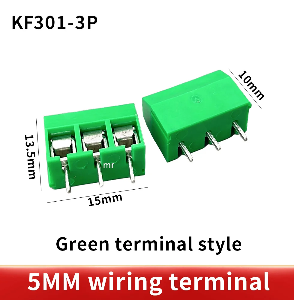 Terminal Block Terminal Connector 68/135/pcs / box KF301- 2P/3p screw 5.0mm terminal block 2 Pin 3 Pin Spliceable pcb terminal block Connector