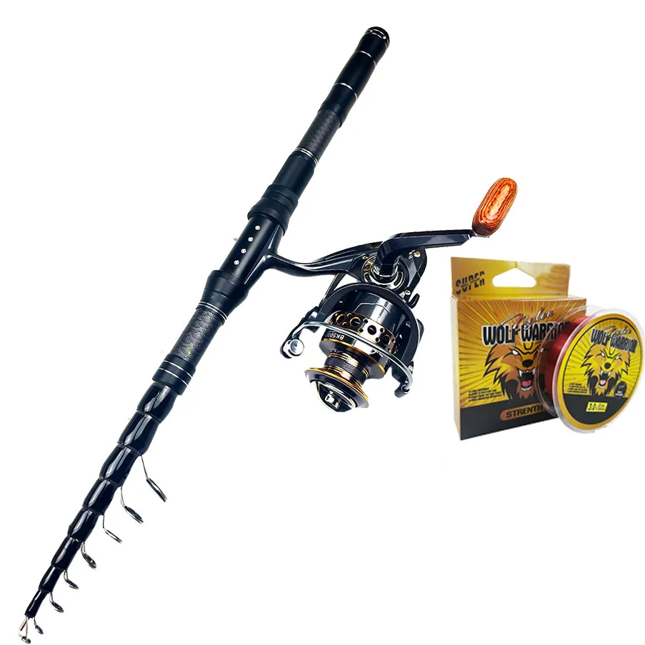 Ultra-short lure rod set long-distance casting rod fishing reel bag combination carbon fiber telescopic sea fishing rod 6