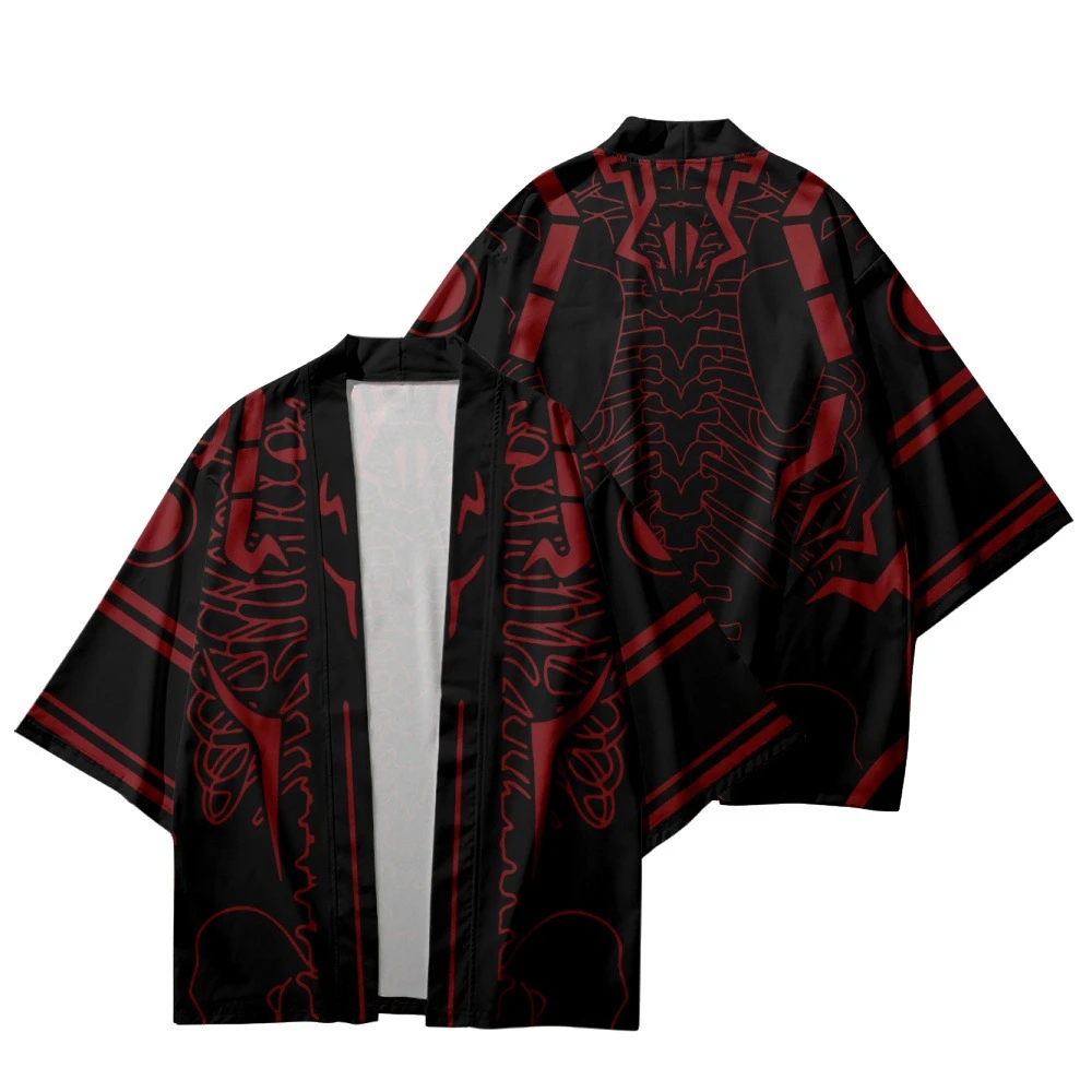 Japanese Fashion Skeleton Print Kimono Casual Beach Cardigan Tops Women Men Cosplay Haori Asian Clothing Plus Size japanese kimono japanese kimono cardigan