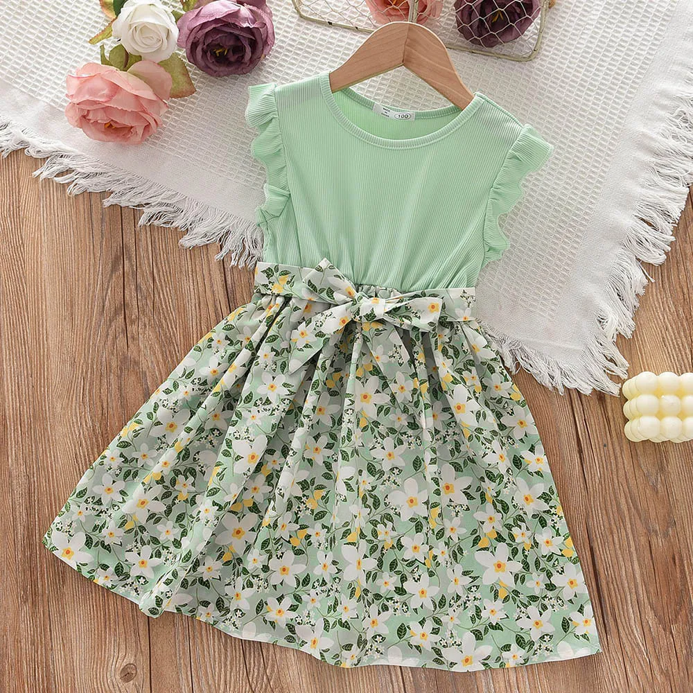 Kids Girl Dresses New Summer New Girls Floral Princess Dress Sleeveless