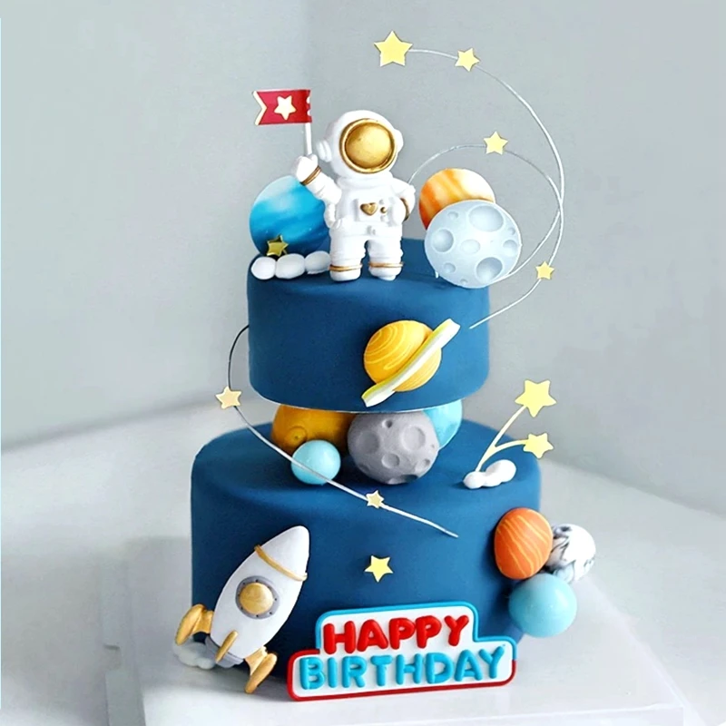 Cake Topper Cake Decorations Birthday Party Supplies Party Decorations Astronaut Theme Cake Topper Outer Space Birthday Party Gift