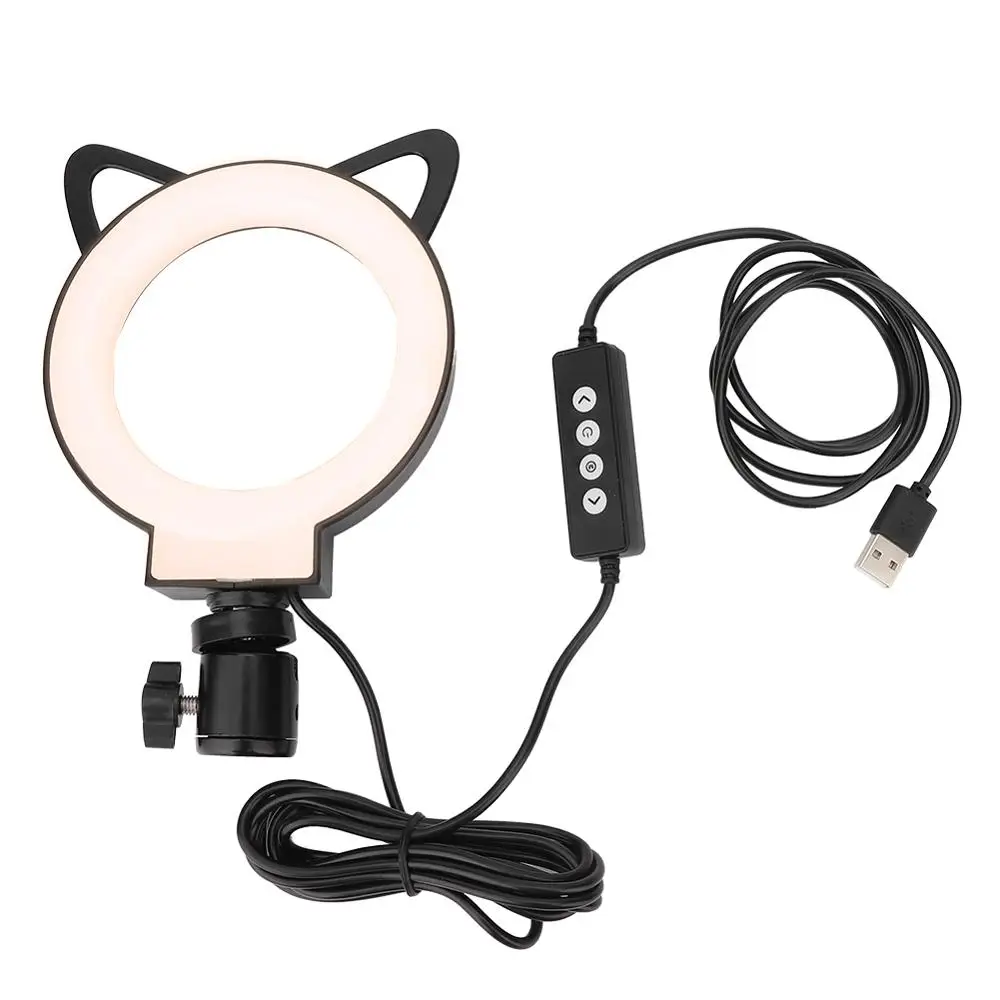 10W 5 Inch LED Cat Earring Sharped Dimmable Photography Studio Makeup Selfie Ring Light Video Fill Light Makeup Tattoo Accessory wholesale 2meters photography studio light stand tripod for camera and selfie ring light