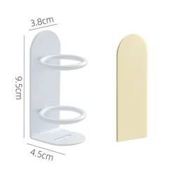 Wall - Mount Electric Toothbrush Holder - Sleek Metal Design, Adhesive Installation, No Drill Bathroom Organizer (White)