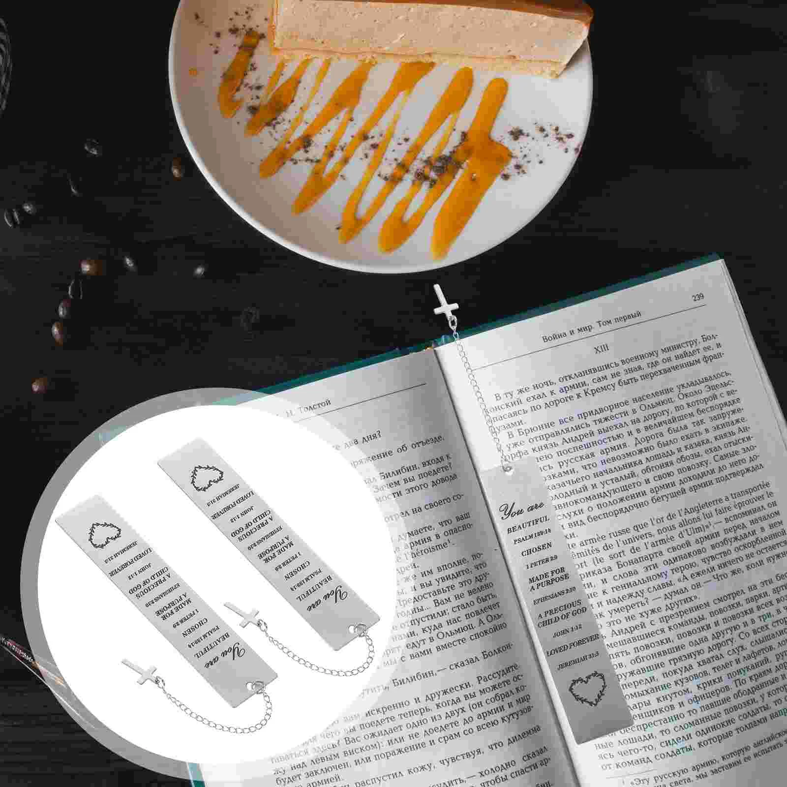 

2 Pcs Asleep Here Bookmark The Cross Page Marker Classroom Prizes Iron for Student