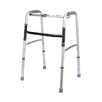Deluxe One Button Folding Walker Adult Compact Elderly Handicap Medical Walking Aid Two-Button Medical Walkers Without Wheels 1