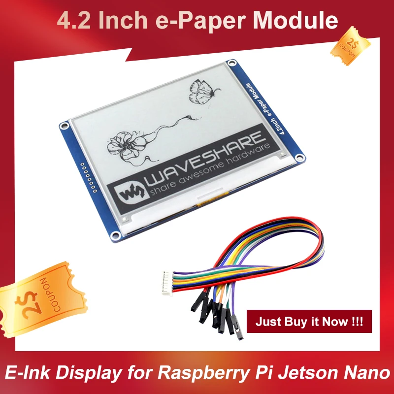 Display E-Paper 1.54 Pollici 200x200 Risoluzione - Schermo E-Ink Bicolore Per Raspberry Pi, Arduino, SPI, 3.3V/5V - Foto 9