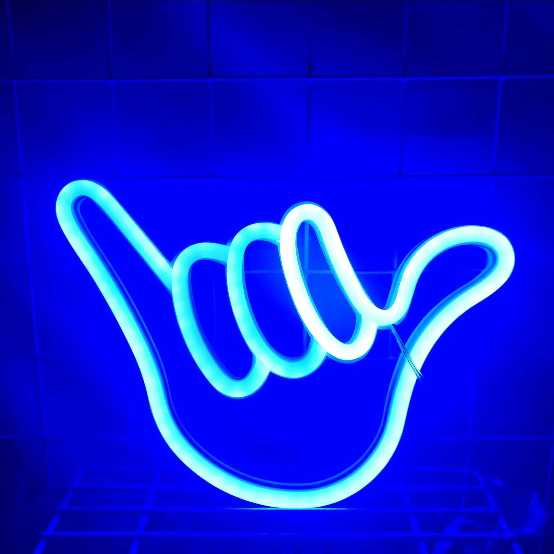 LED 네온 I Love You Peace 제스처 손가락 네온 사인, 야간 조명, 3D 벽 아트 및 게임 룸, 침실 거실 장식 램프 사인