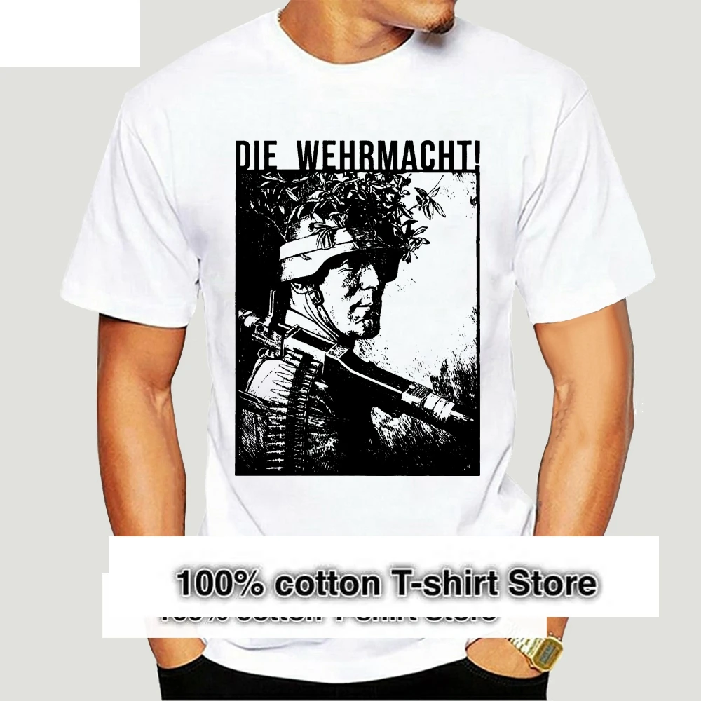 Stampa T Shirt Uomo Summer Style Fashion Die Wehrmacht T Shirt Heer Soldaten Fanterie Division Stahlhelm 2335K