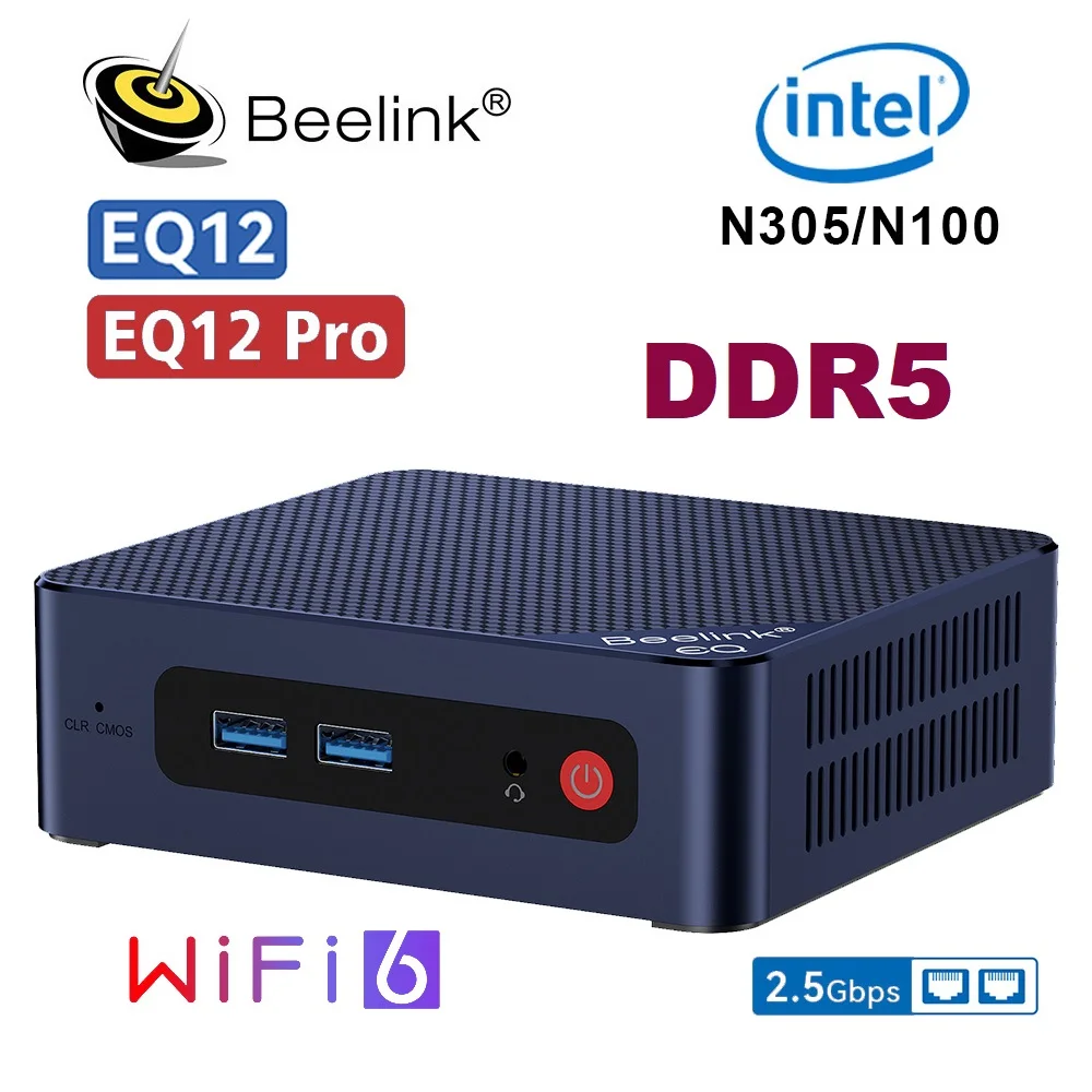 ミニPC EQ12-N100 16/500G  ￼ Windows 11pro￼ Compact mini PC with Intel N100 and triple 4K support
