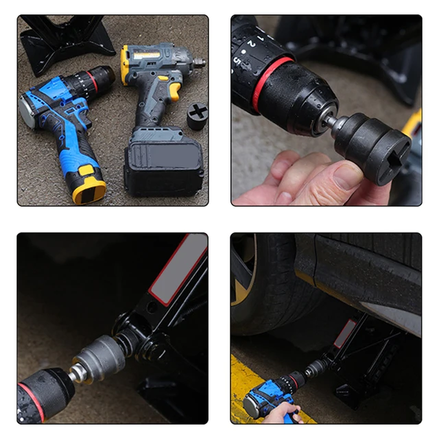 Thickened Car Electric Wrench Jack Socket Fast Cross Jack Socket For Hand Drill Vehicle Auxiliary Tire Removal Hand Tool 4