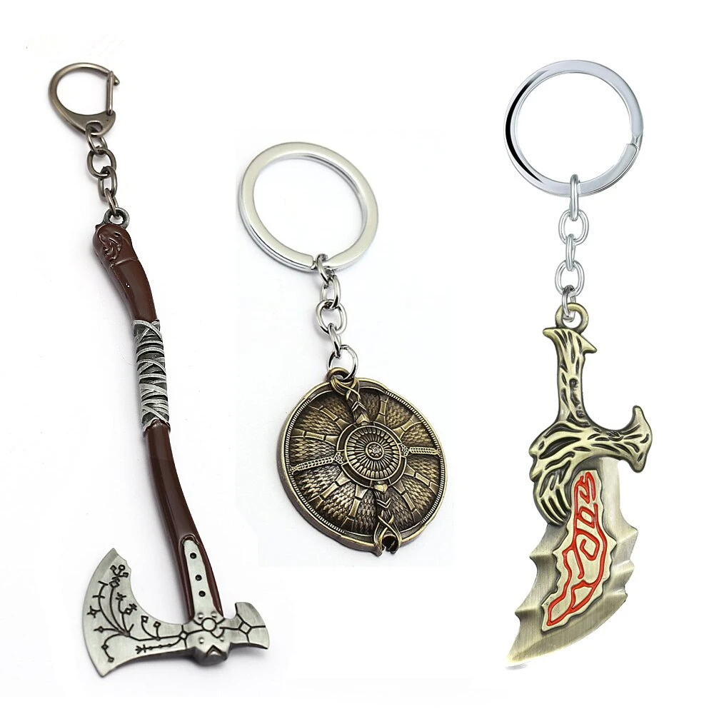 Gioco Dota2 God Of War 4 Kratos Portachiavi Squisito Intagliato Guardian Ice Axe Ciondolo Portachiavi Gioielli Souvenir