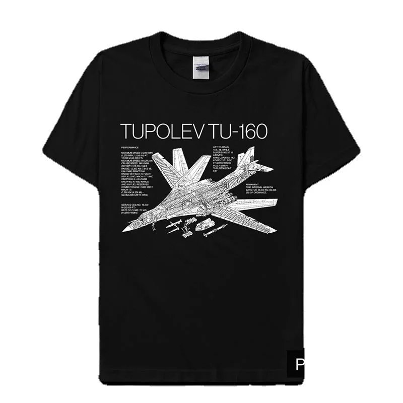 

Russian Tupolev TU160 White Swan Bomber Detailed Illustration Printing T-Shirt Cotton O-Neck Short Sleeve T Shirt Size S-3XL