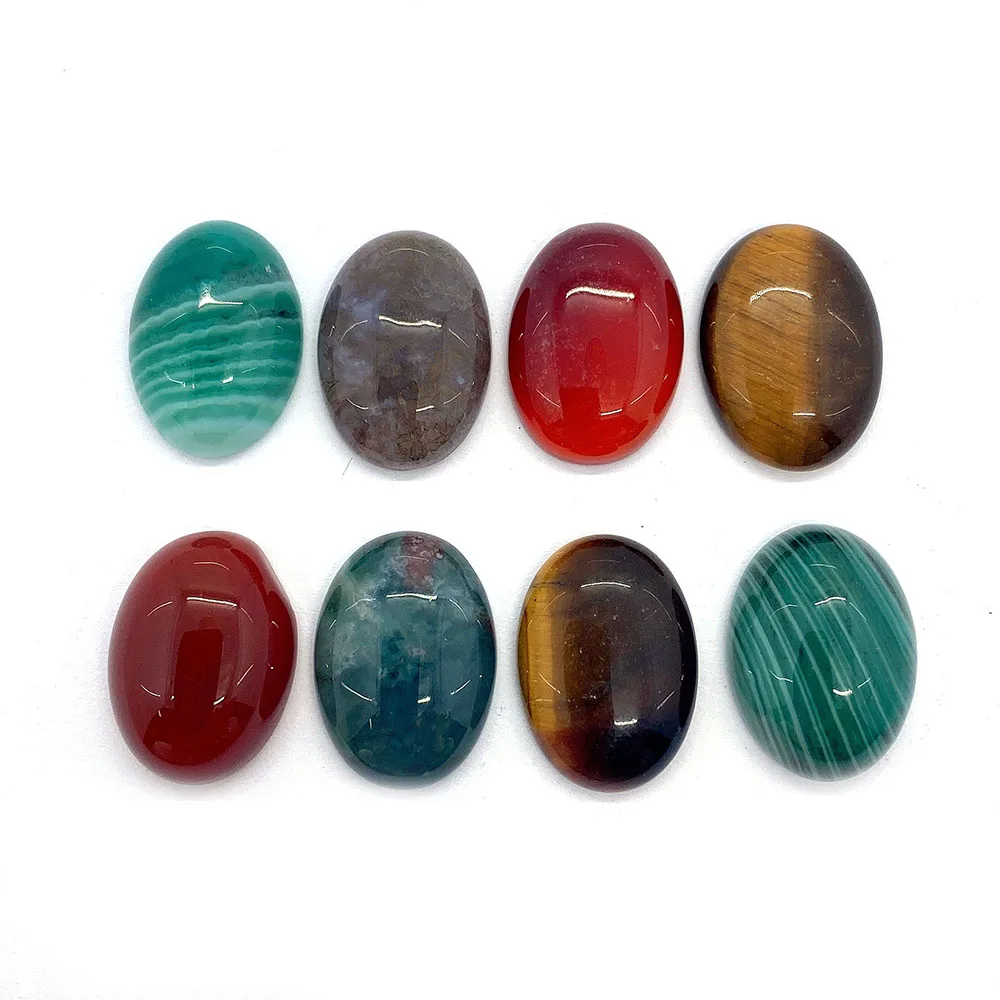 

5pcs Natural Stone Oval Onyx Malachite Ring Face Ring Patch Tiger Eye Charm Jewelry DIY Bracelet Ring Hairpin Accessorie 13x18mm