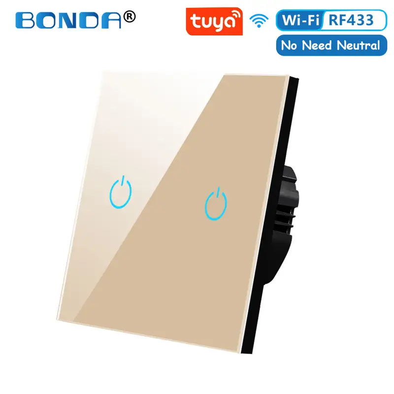 BONDA Smart Switch Alexa RF433 No Neutral Tuya Control Works With Google 1/2/3 Gang Smart Life Home Light WiFi Touch Switches 86 - Image 14