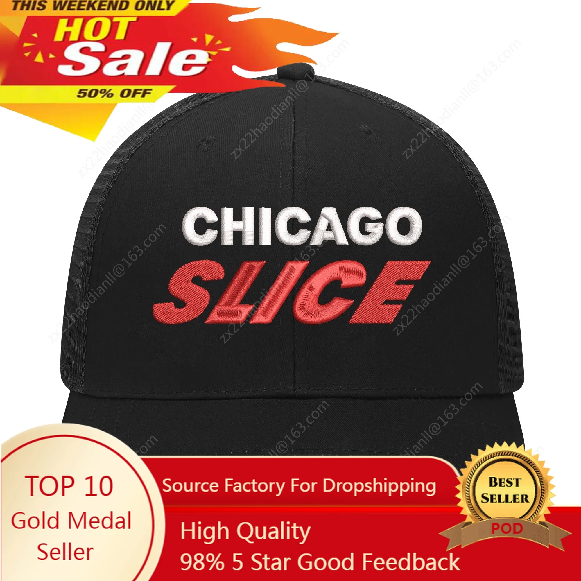 

CHICAGO SLICE pickleball Embroidery Hat Mens Womens High Quality Casual sports cap breathable Custom Made Sunhat Adjustable Size