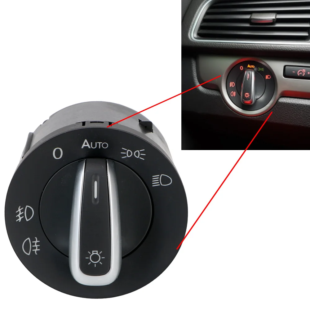 Chrome Auto Headlight Switch For Golf Jetta MK5 MK6 GTI Passat B6 B7 CC