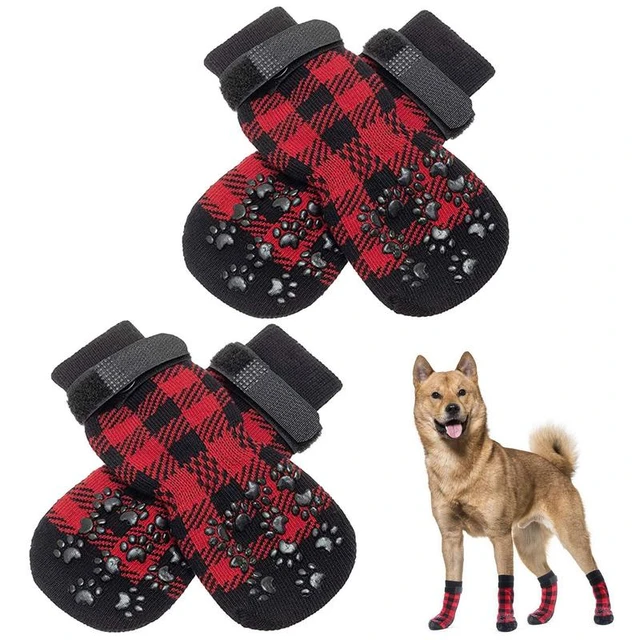 Anti-Slip Dog Socks Adjustable Pet Non-Slip Paw Protection With Paw Pattern  For Puppy Dog Indoor Traction Control Wear On Floor - AliExpress