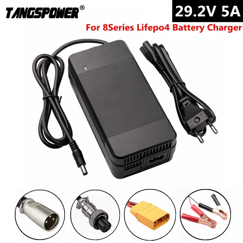 29.2V 5A Lifepo4 Battery Charger For 24V 8Series Lifepo4 Battery Pack For Electric Car Battery Charger 150 Watts With Fan