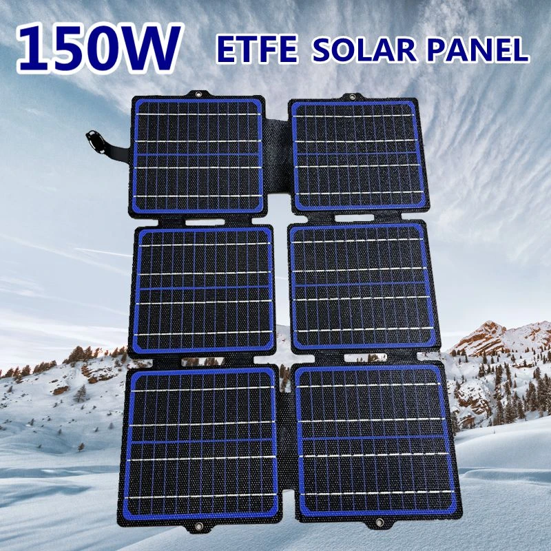 150W Foldable Solar Panel ETFE 5V/12V Waterproof Solar Charger Portable
