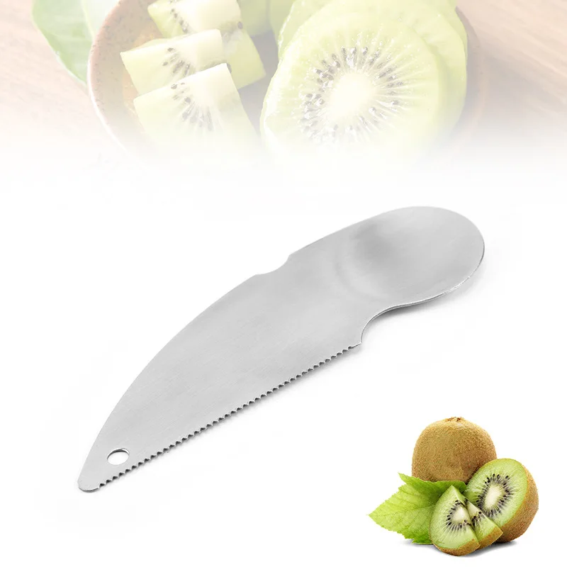 Kiwifruit-Kiwi-Messer Aus Edelstahl, Gezacktes Schäl-Und Schaufel Werkzeug Für Früchte, Avocados Ch Neiden Aus Edelstahl