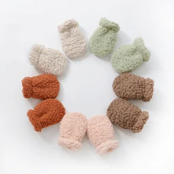 Winter Soft Kids Gloves Solid Thicken Baby Full Finger Mittens Newborn Gloves Fleece Outdoor Toddler Hand Warmer Accessories