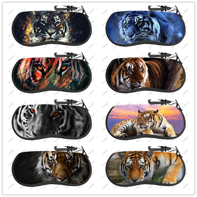 

tiger animal Glasses case zipper sunglasses bag travel printed soft shell storage glasses case for men women Glasses case