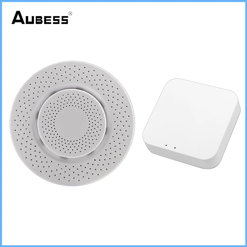 Aubess Zigbee Tuya CO2 Sensor Carbon Dioxide Detector Smart Home Air Box Formaldehyde VOC Temperature Sensor Humidity Detector home alarm system keypad Alarms & Sensors