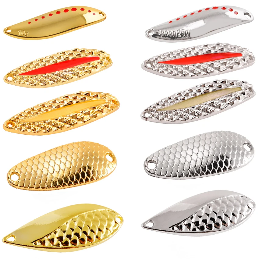 Metal Spoon Spinner Fishing Lure 10pcs Set Spoonbait Crankbaits Fishing  Wobblers for Pike Crochet Kit Artificial Bait Pesca