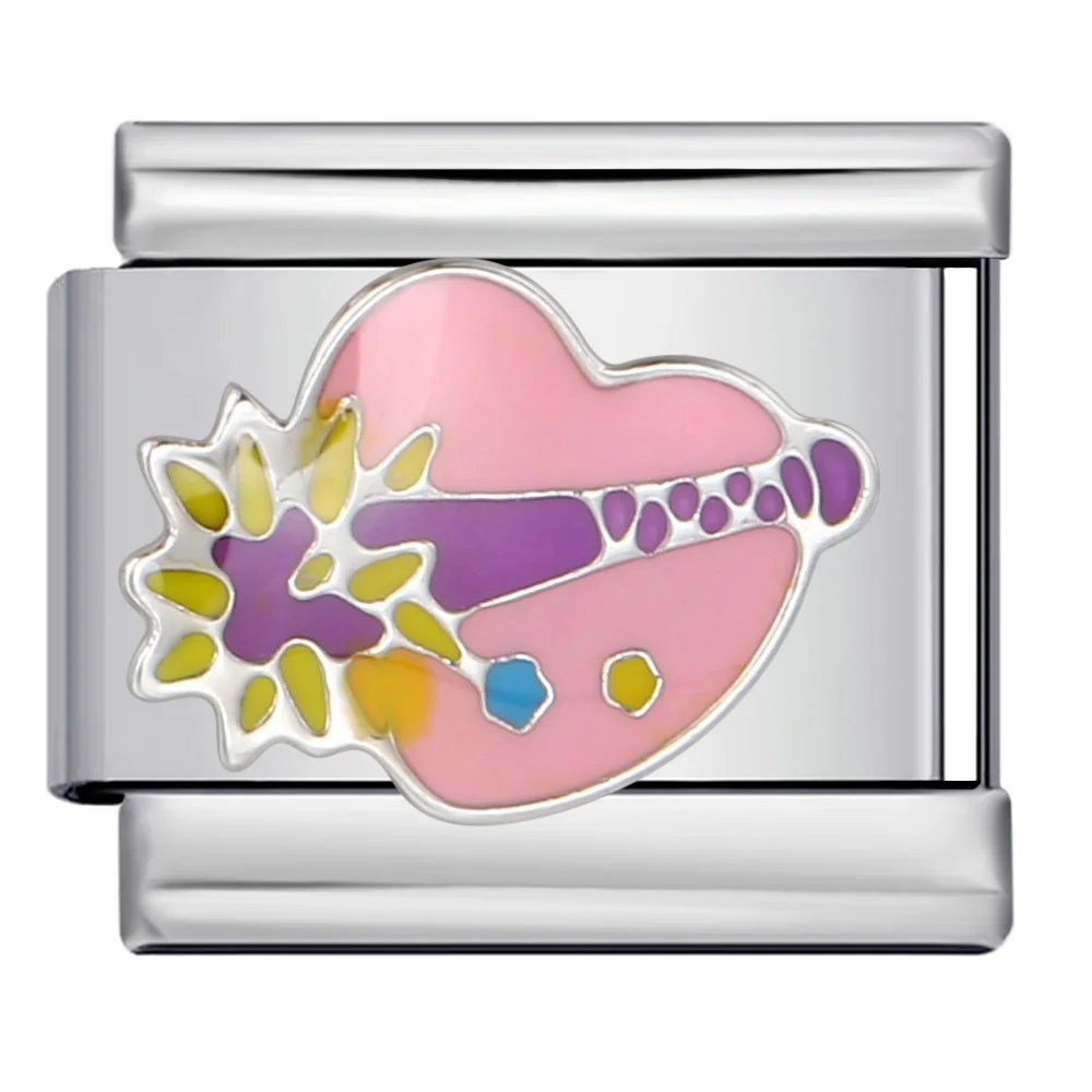 Love Elements Y2K Bunter italienischer Charm-Link, passend für 9 mm Edelstahl-Armbänder, DIY-Herstellung von Perlen, Valentinstag-Schmuck – Detail 6