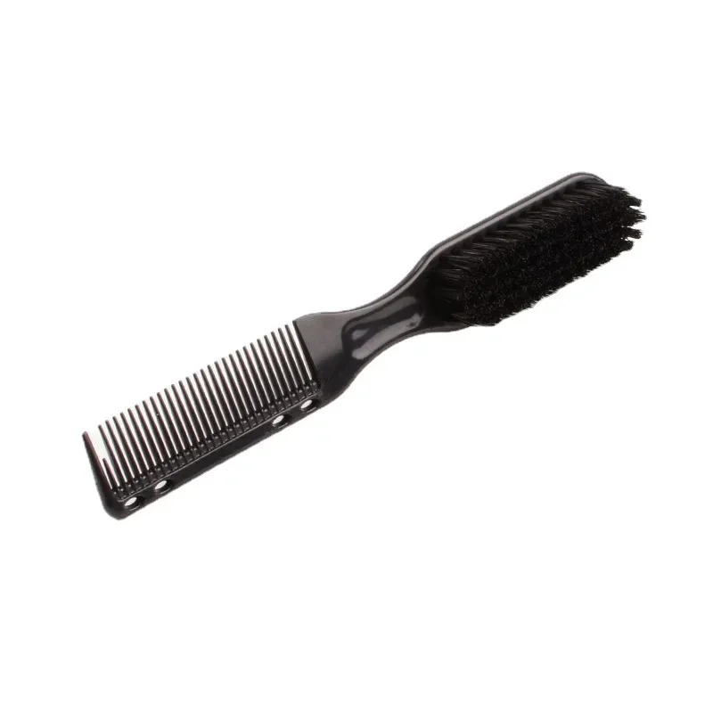 Double-sided Comb Brush Black Small Beard Styling Brush Professional Shave Beard Barber Vintage Carving Cleaning beard brush