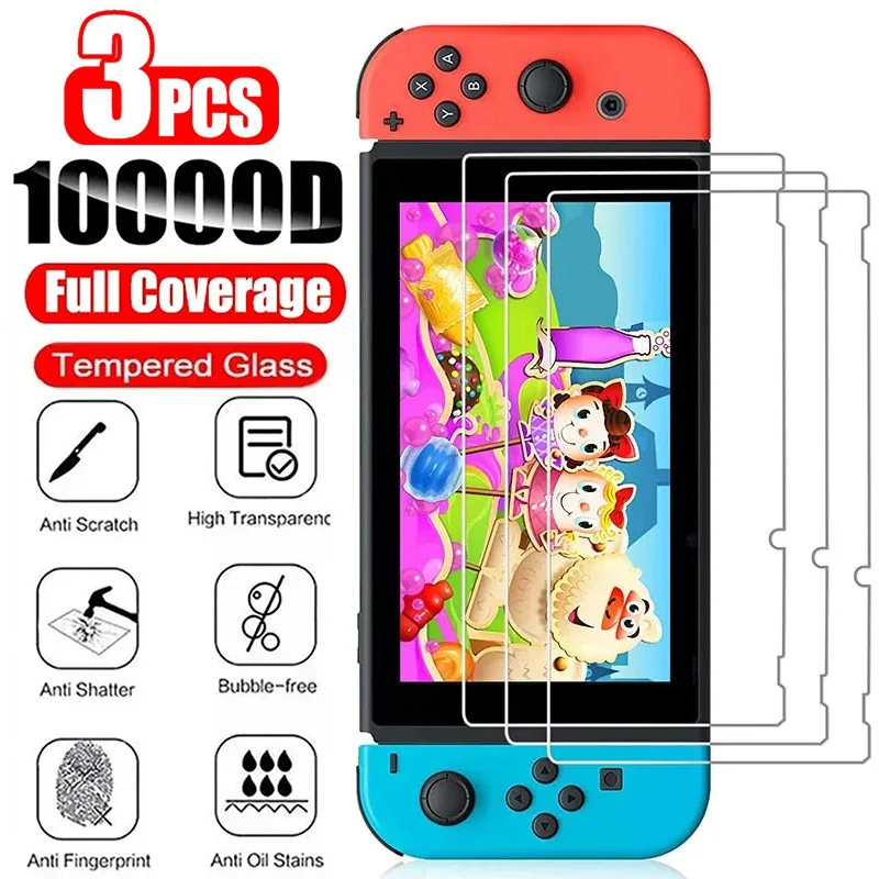 Premium Tempered Glass Screen Protector Set for Nintendo Switch - Enhanced Protection Film