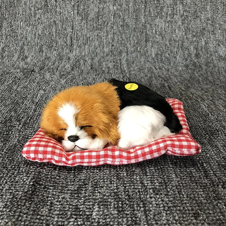 Simulation Plush Dogs Car Ornament Sleeping Dog Toy Cute Car