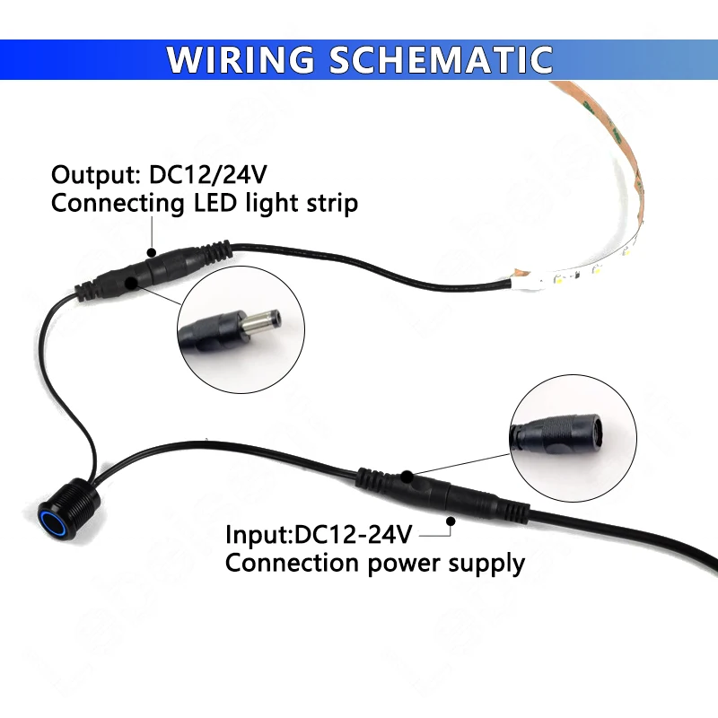 1CH Single Color Dimmer Touch Sensor Controller 72W 144W 6A 12V 24V DC 5.5*2.1mm Plug LED Light Strip Metal Case Embedded Switch led dimmer switch led strip controller smart dimmer switch led strip switch led string dimmer led dimmer controller