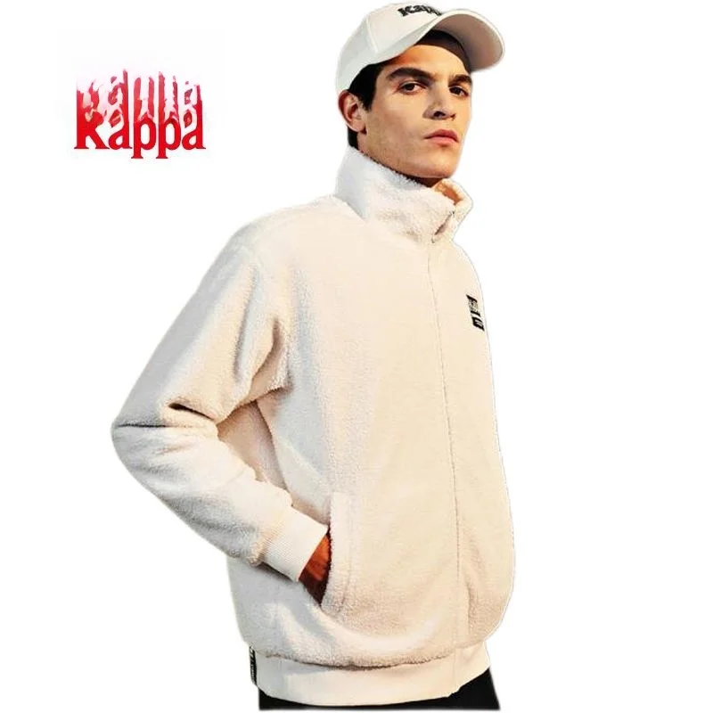 카파 램스벨벳 자켓 남성용 루즈핏 오픈 가디건 스웨트셔츠 두꺼운 보온 스탠드 칼라 캐주얼 스포츠웨어 (남아용)