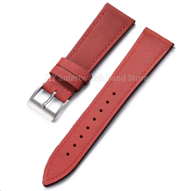 Elegant Universal Leather Watch Strap - Quick Release Fashion Band in Black and Brown