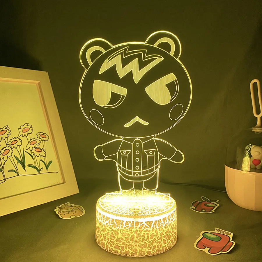 Lampe de lave à Led en 3D, personnage du jeu Animal Crossing Tom